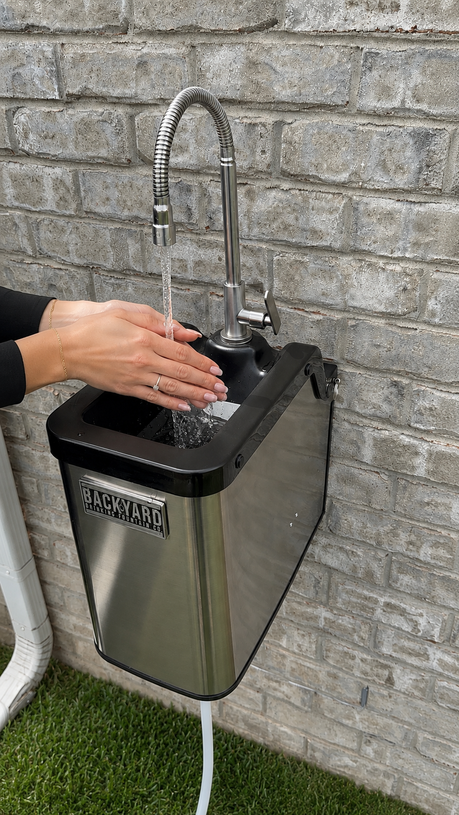 FountainOne Flow™ backyard gooseneck faucet - [view] - Backyard Drinking Fountain Co.