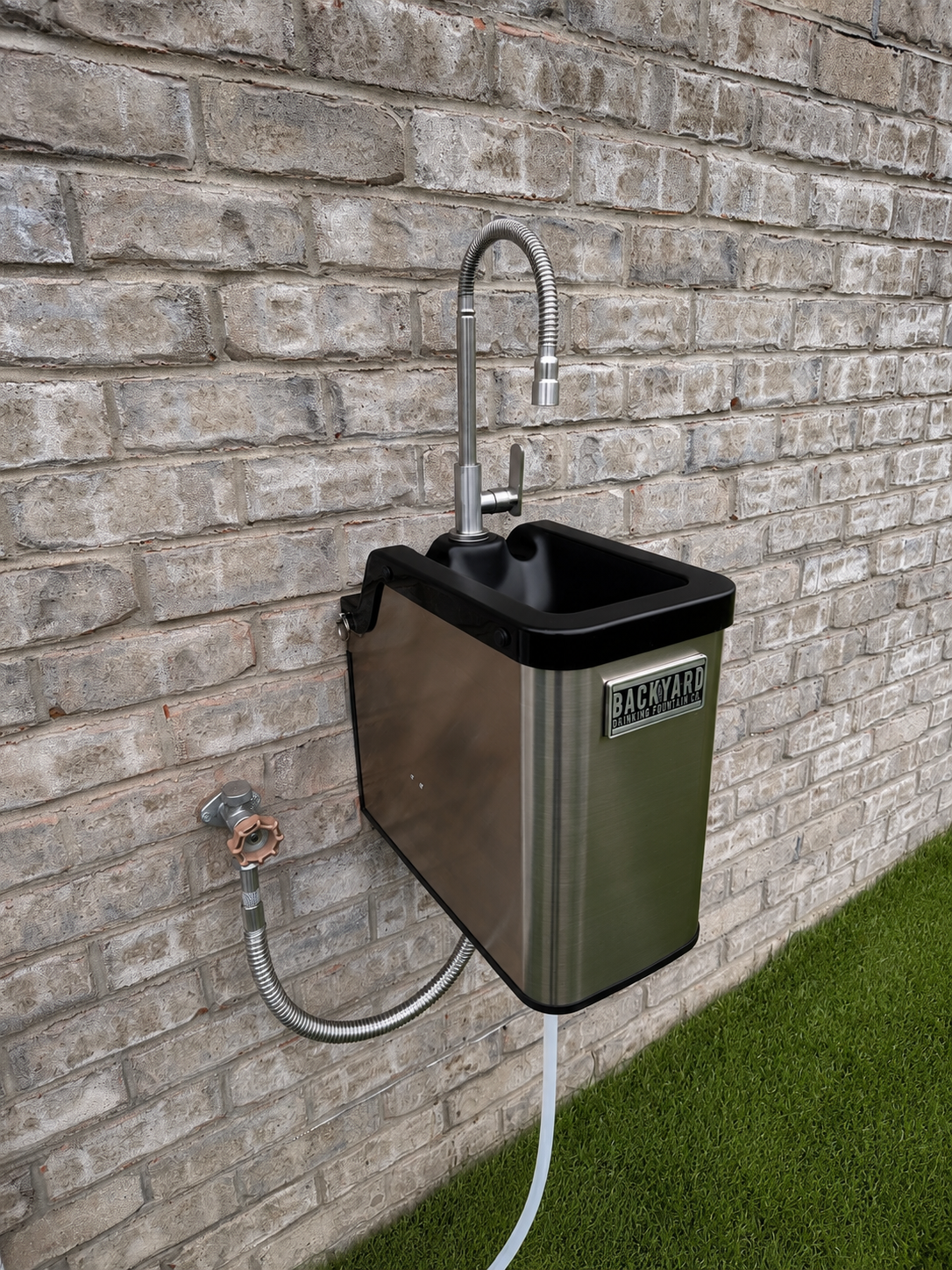 FountainOne Flow™ backyard gooseneck faucet - [view] - Backyard Drinking Fountain Co.