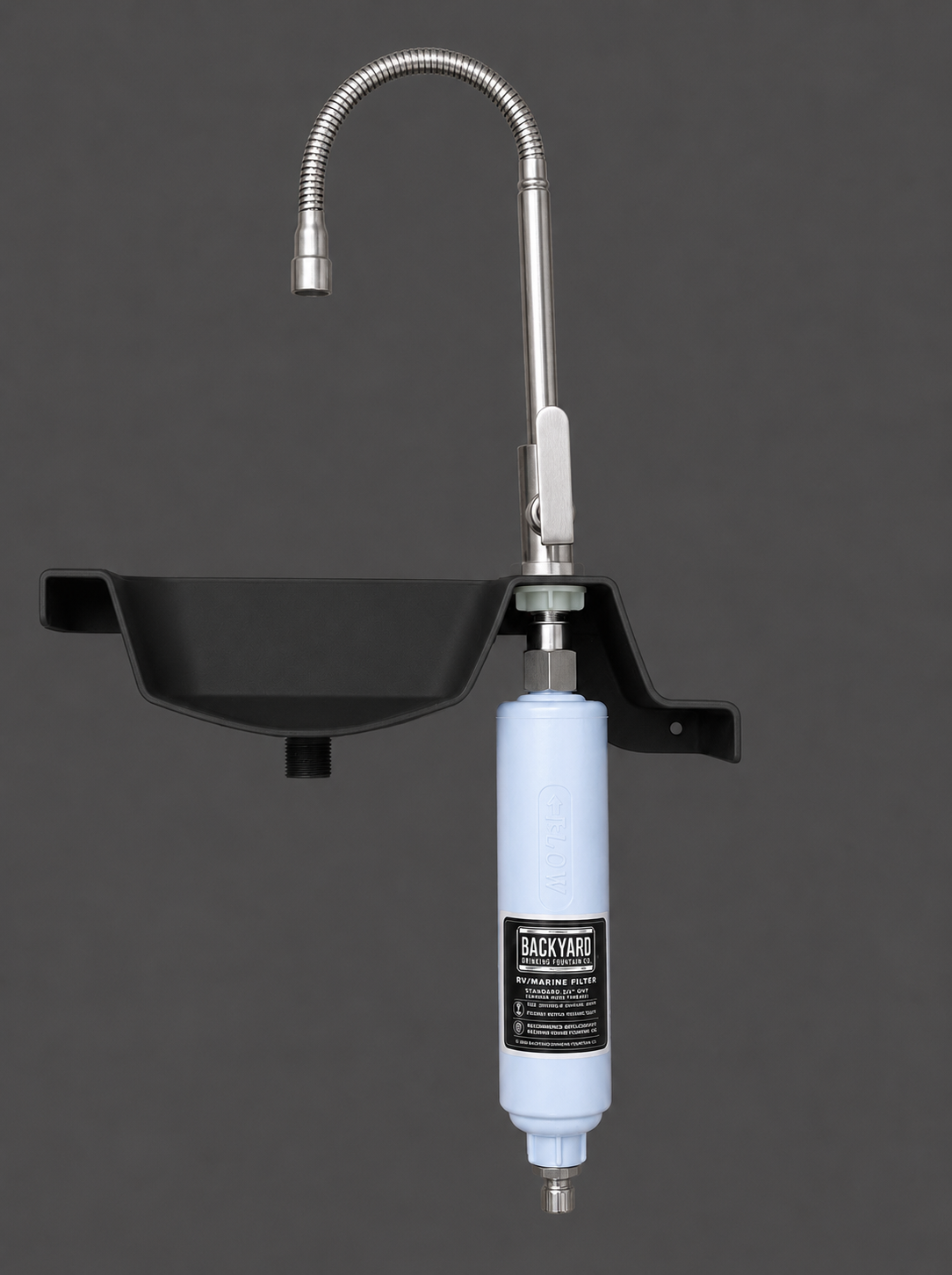 FountainOne Flow™ backyard gooseneck faucet - [view] - Backyard Drinking Fountain Co.