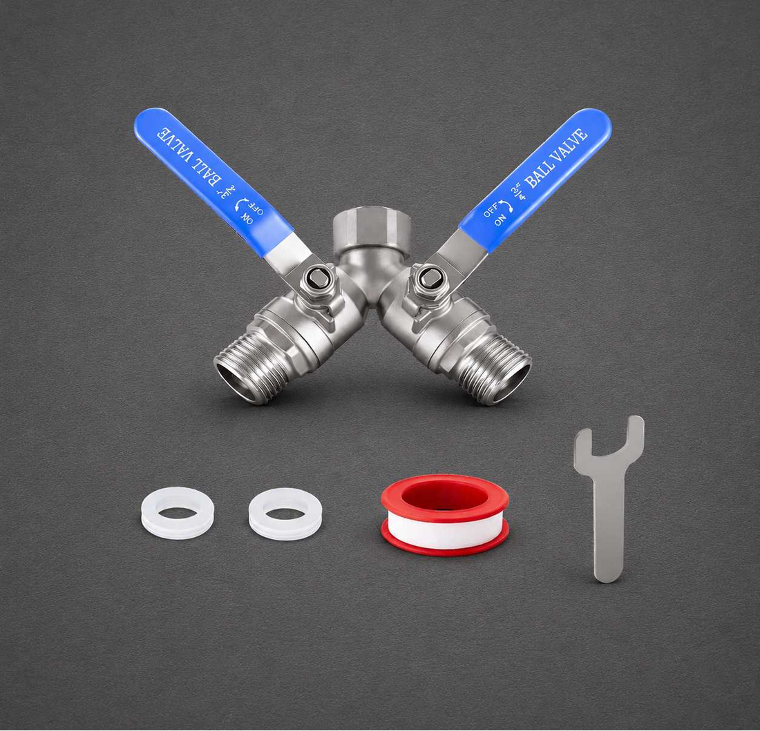 Garden hose 2 way splitter with parts