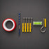 Installation kit, drill bit, screws level