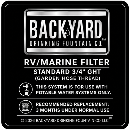 Premium Replacement RV/Marine Filter-replacement part for FountainOne™ backyard drinking fountain - Backyard Drinking Fountain Co.