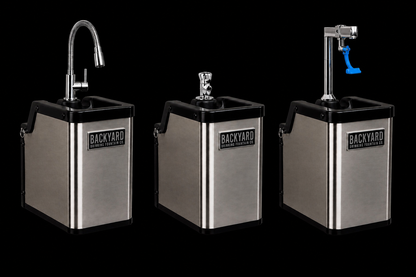 backyard drinking fountains side by side