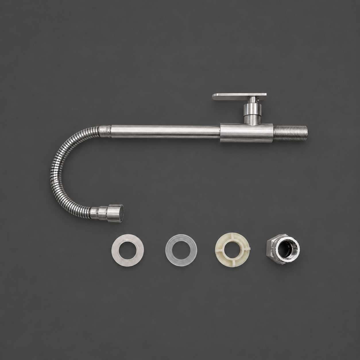 kitchen-style gooseneck faucet with parts