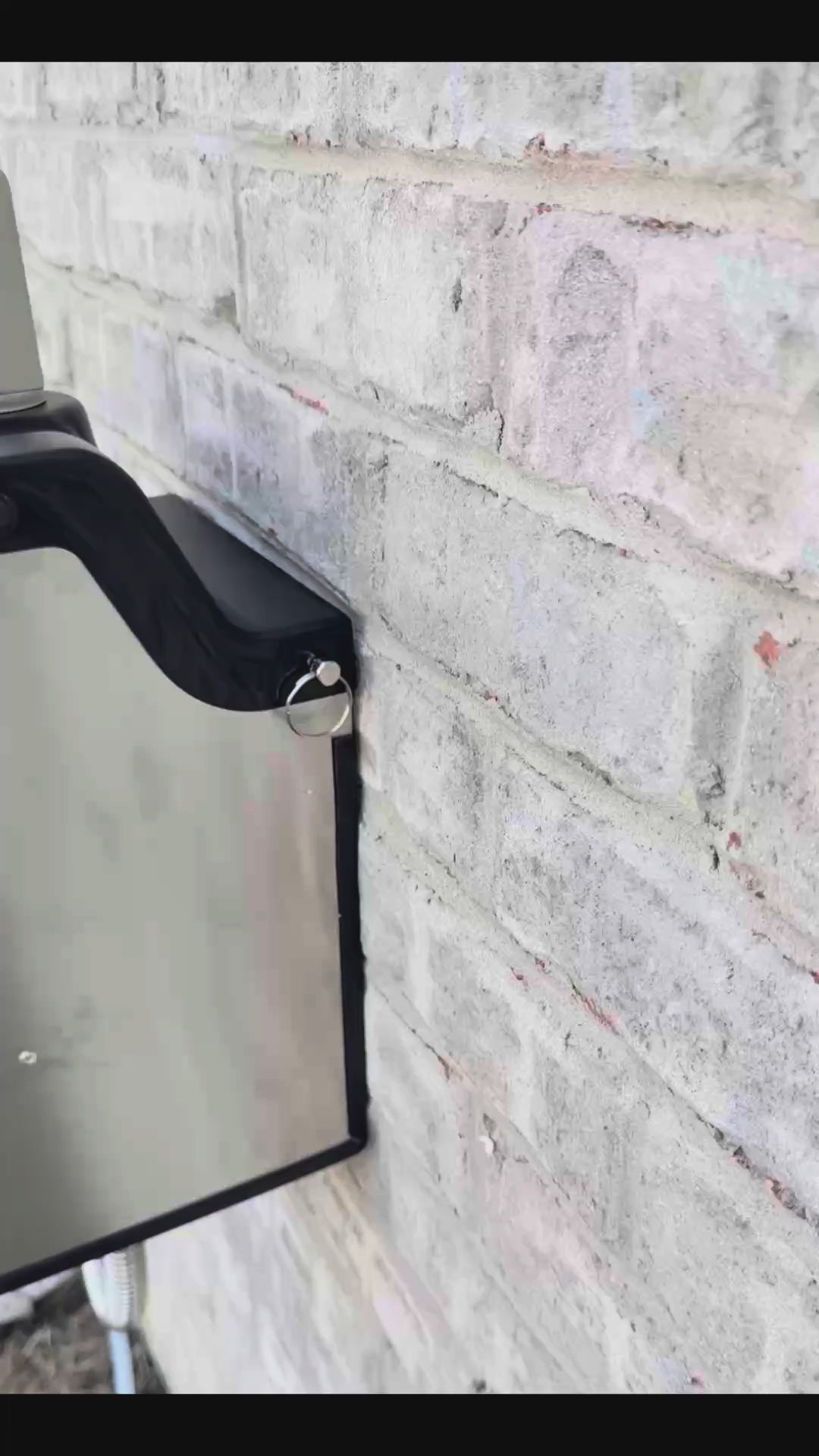 180° product view of the FountainOne Flow™ wall-mounted outdoor fountain with close-up of gooseneck faucet attachment — Backyard Drinking Fountain Co.